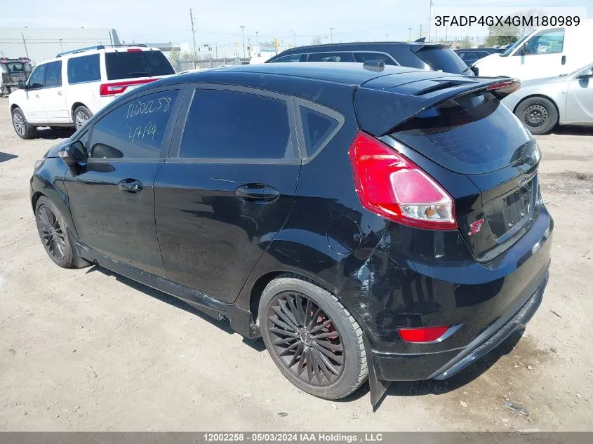 2015 Ford Fiesta St VIN: 3FADP4GX4GM180989 Lot: 12002258