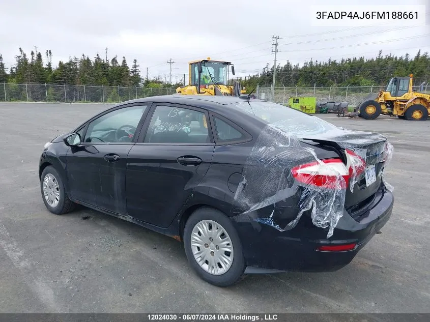 2015 Ford Fiesta S VIN: 3FADP4AJ6FM188661 Lot: 12024030