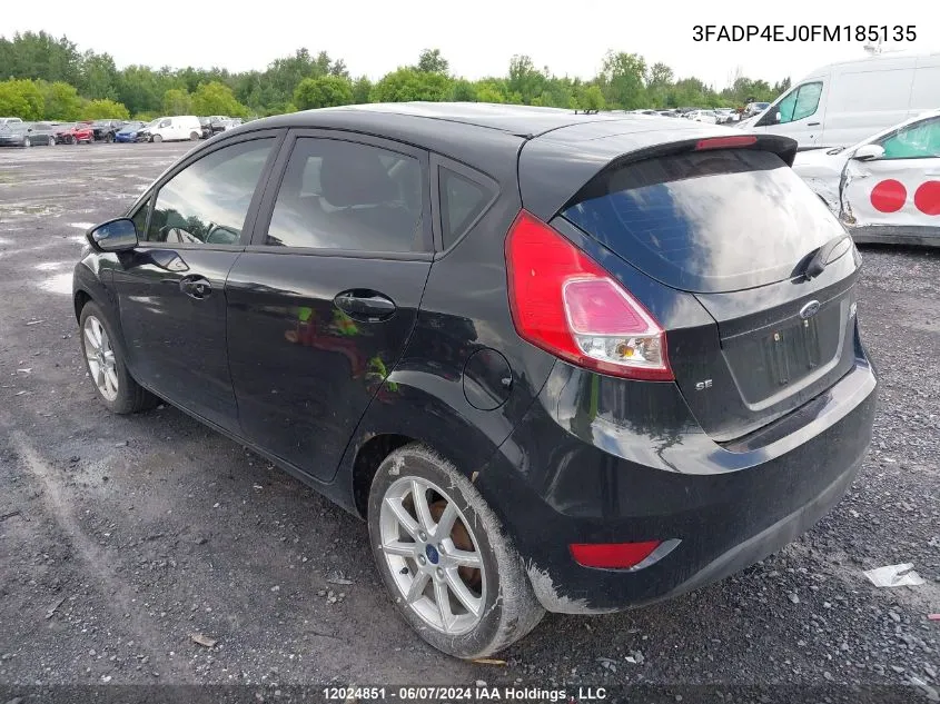 2015 Ford Fiesta Se VIN: 3FADP4EJ0FM185135 Lot: 12024851