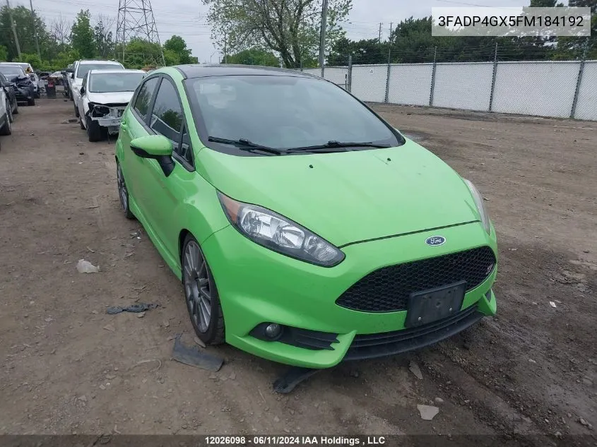 2015 Ford Fiesta St VIN: 3FADP4GX5FM184192 Lot: 12026098