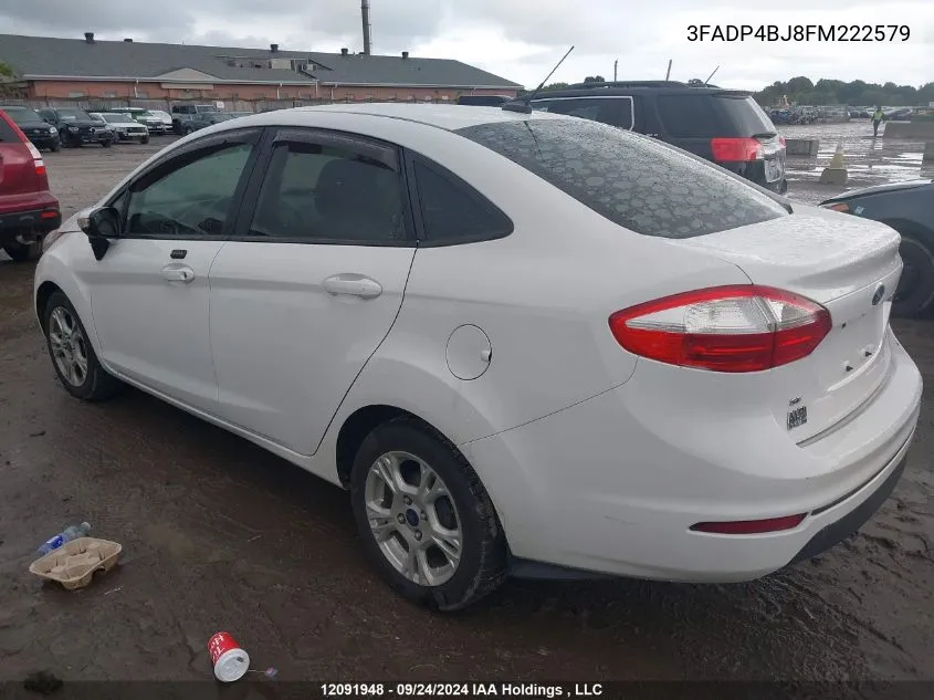 2015 Ford Fiesta Se VIN: 3FADP4BJ8FM222579 Lot: 12091948