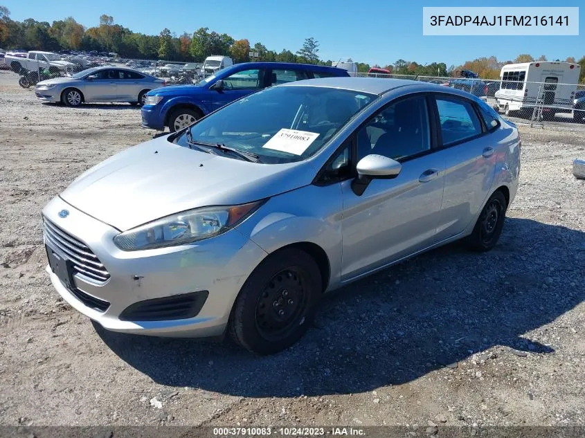 2015 Ford Fiesta S VIN: 3FADP4AJ1FM216141 Lot: 37910083