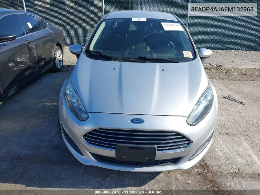 2015 Ford Fiesta S VIN: 3FADP4AJ6FM132963 Lot: 38022478