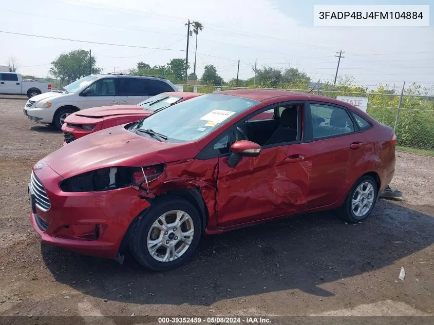 2015 Ford Fiesta Se VIN: 3FADP4BJ4FM104884 Lot: 39352459