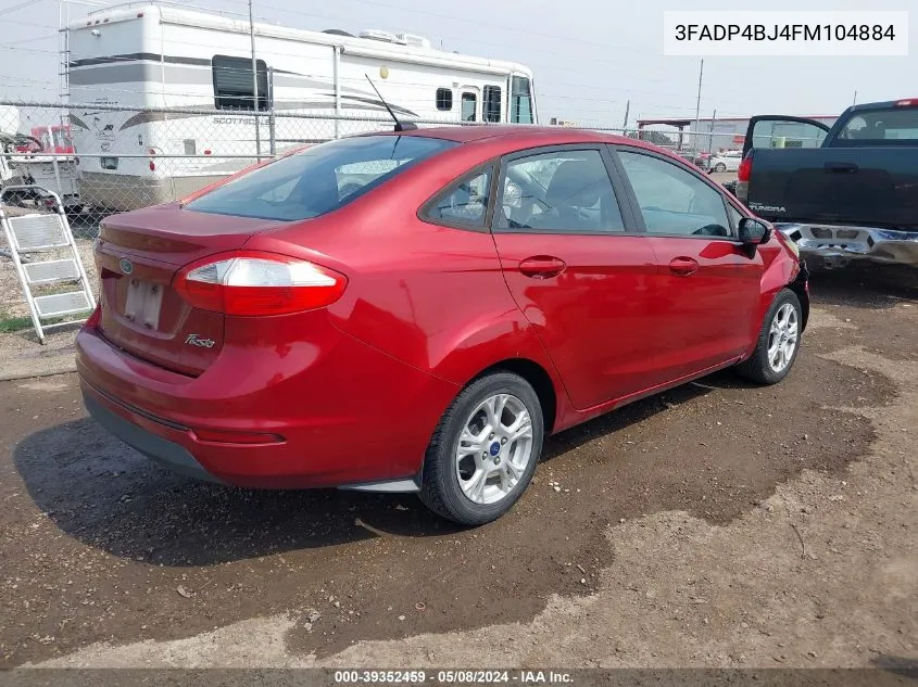 2015 Ford Fiesta Se VIN: 3FADP4BJ4FM104884 Lot: 39352459