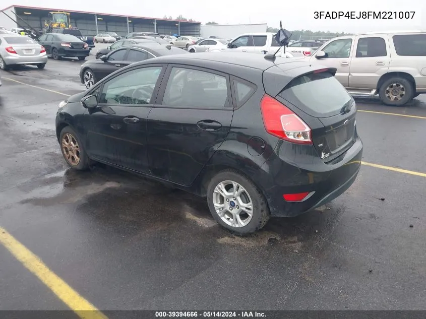 2015 Ford Fiesta Se VIN: 3FADP4EJ8FM221007 Lot: 39394666