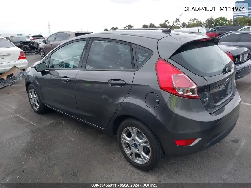 2015 Ford Fiesta Se VIN: 3FADP4EJ1FM114994 Lot: 39456911