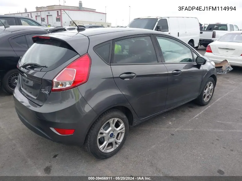 2015 Ford Fiesta Se VIN: 3FADP4EJ1FM114994 Lot: 39456911