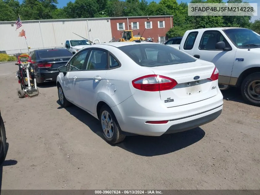 2015 Ford Fiesta Se VIN: 3FADP4BJ5FM214228 Lot: 39607624