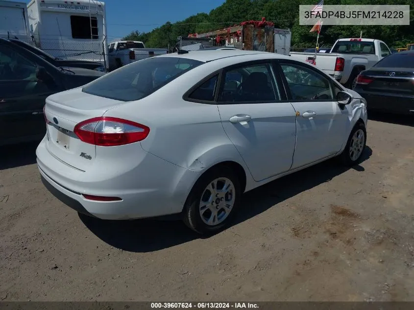 2015 Ford Fiesta Se VIN: 3FADP4BJ5FM214228 Lot: 39607624