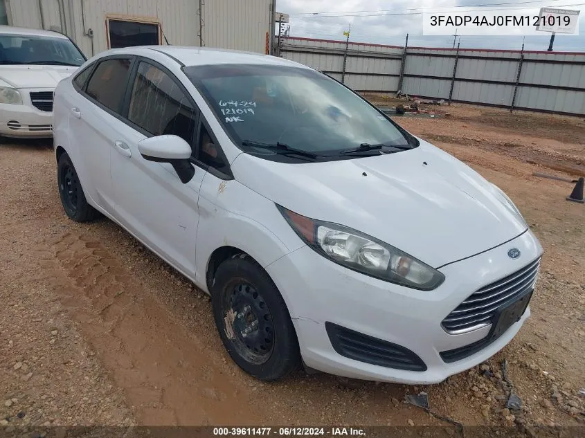 2015 Ford Fiesta S VIN: 3FADP4AJ0FM121019 Lot: 39611477