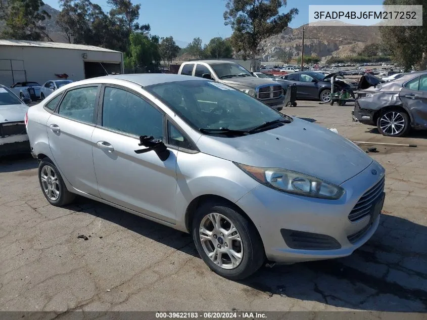 2015 Ford Fiesta Se VIN: 3FADP4BJ6FM217252 Lot: 39622183