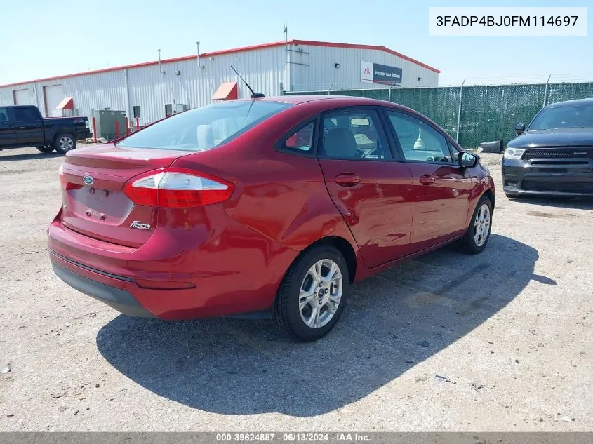 2015 Ford Fiesta Se VIN: 3FADP4BJ0FM114697 Lot: 39624887