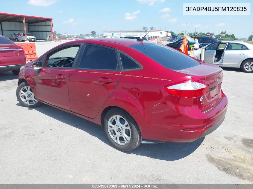 2015 Ford Fiesta Se VIN: 3FADP4BJ5FM120835 Lot: 39678369