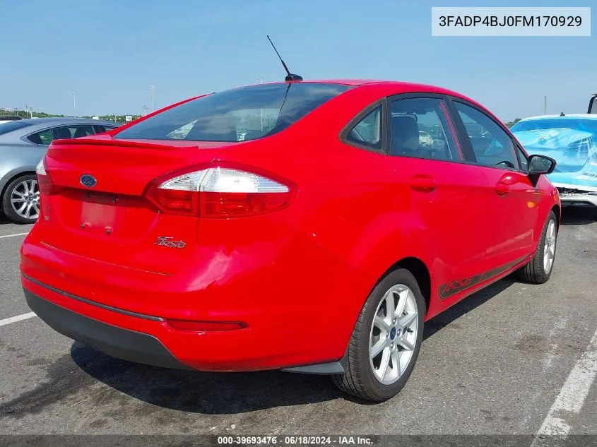 2015 Ford Fiesta Se VIN: 3FADP4BJ0FM170929 Lot: 39693476