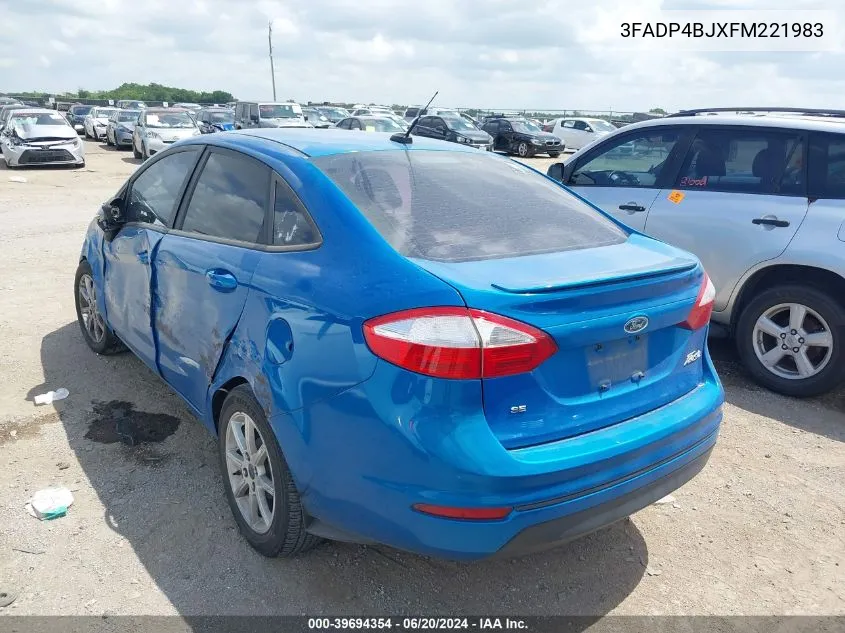 2015 Ford Fiesta Se VIN: 3FADP4BJXFM221983 Lot: 39694354