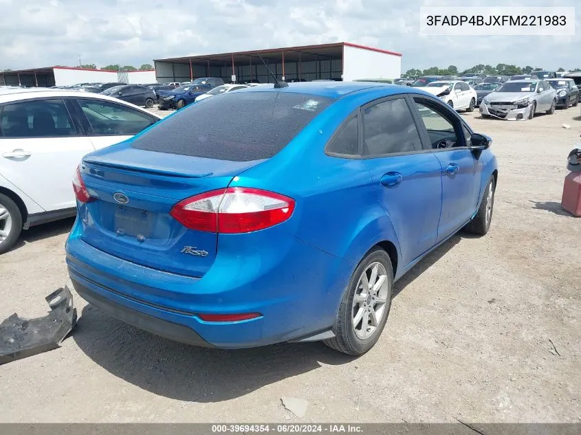 2015 Ford Fiesta Se VIN: 3FADP4BJXFM221983 Lot: 39694354