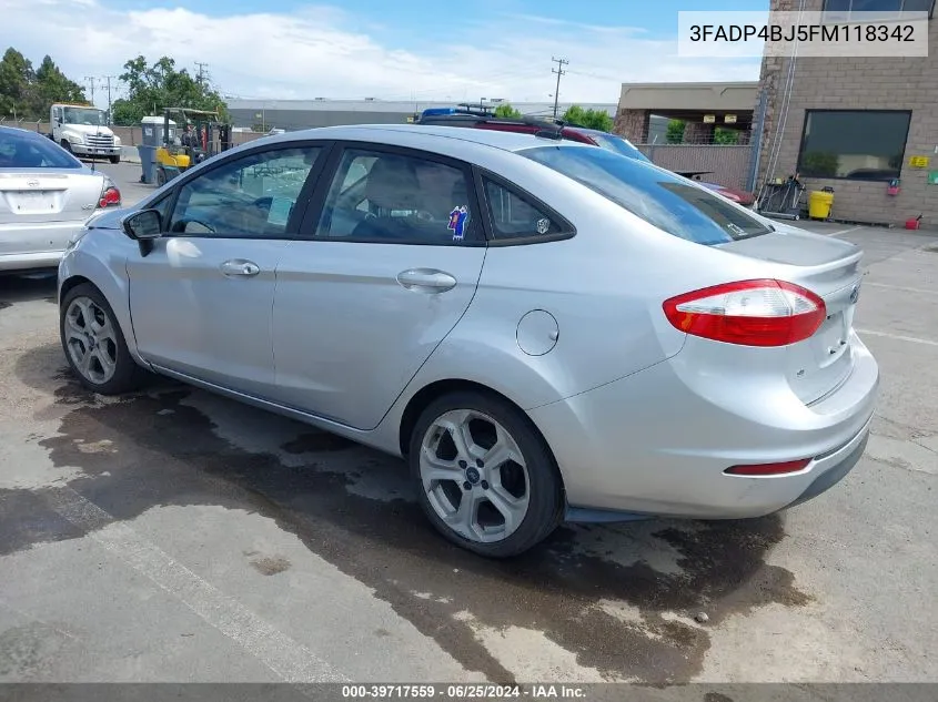 2015 Ford Fiesta Se VIN: 3FADP4BJ5FM118342 Lot: 39717559