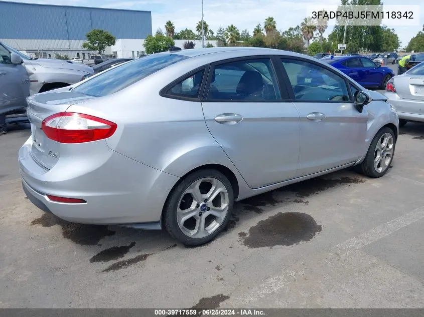 2015 Ford Fiesta Se VIN: 3FADP4BJ5FM118342 Lot: 39717559