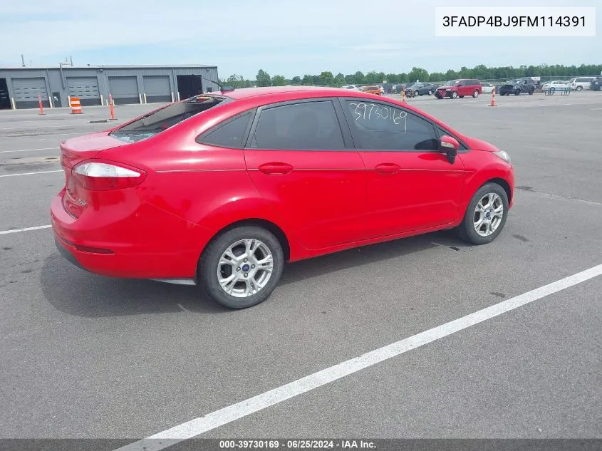 2015 Ford Fiesta Se VIN: 3FADP4BJ9FM114391 Lot: 39730169