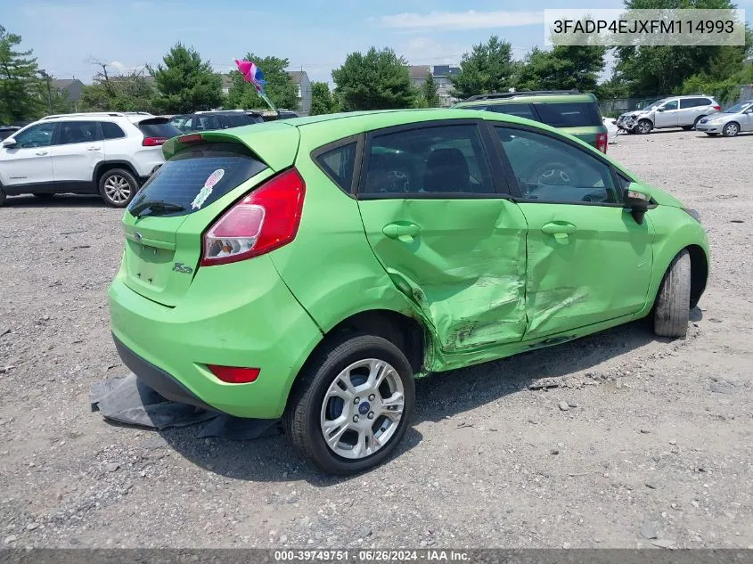 2015 Ford Fiesta Se VIN: 3FADP4EJXFM114993 Lot: 39749751