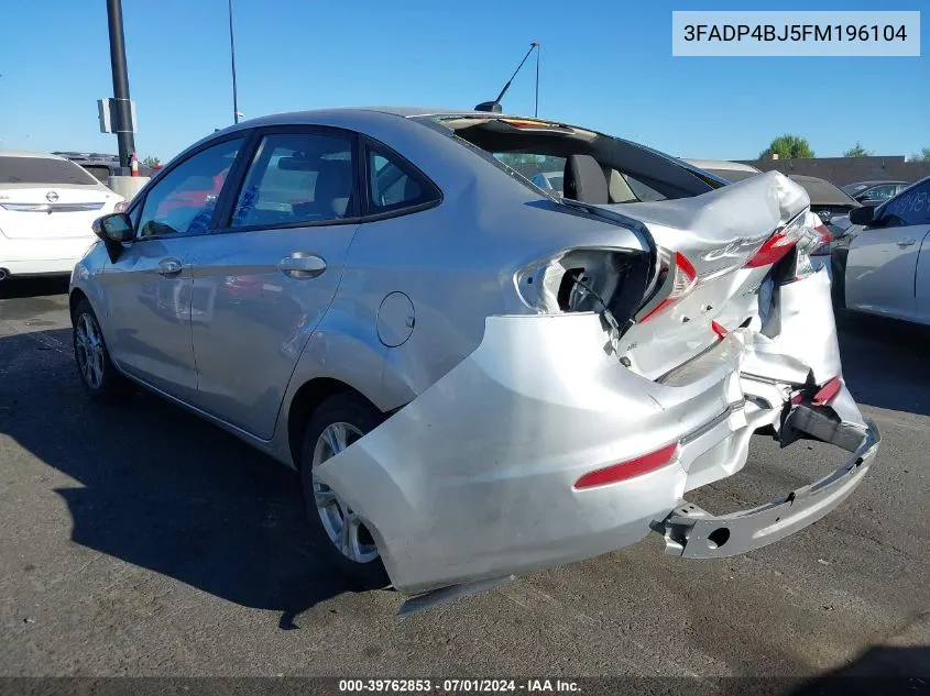 2015 Ford Fiesta Se VIN: 3FADP4BJ5FM196104 Lot: 39762853