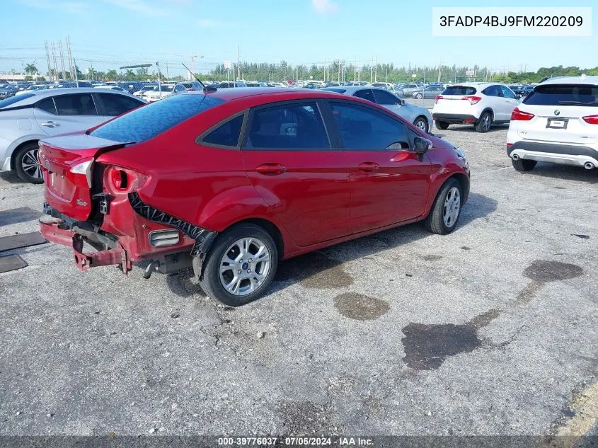 2015 Ford Fiesta Se VIN: 3FADP4BJ9FM220209 Lot: 39776037