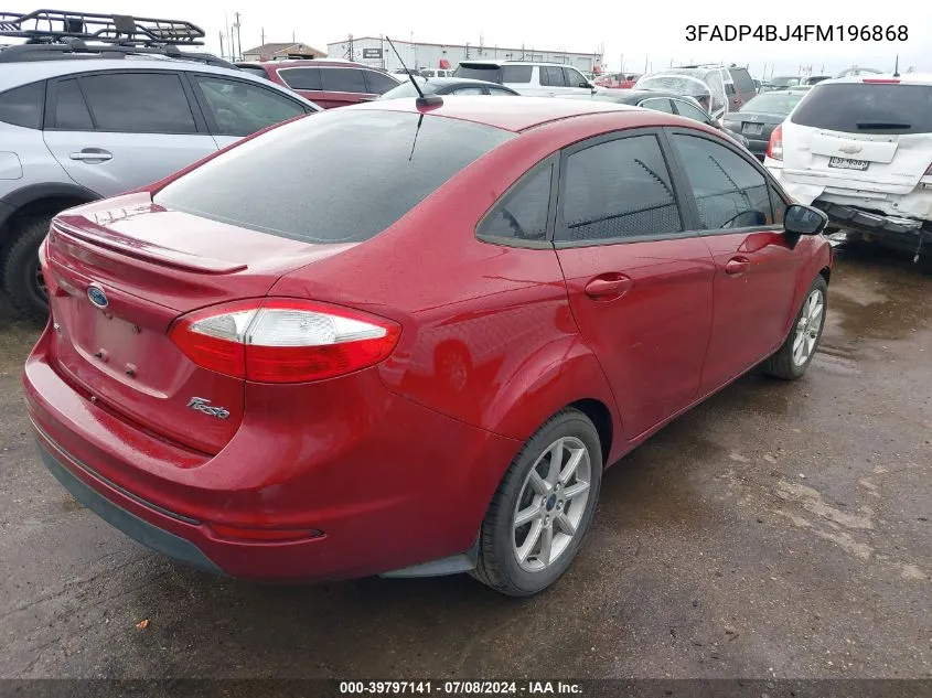 2015 Ford Fiesta Se VIN: 3FADP4BJ4FM196868 Lot: 39797141