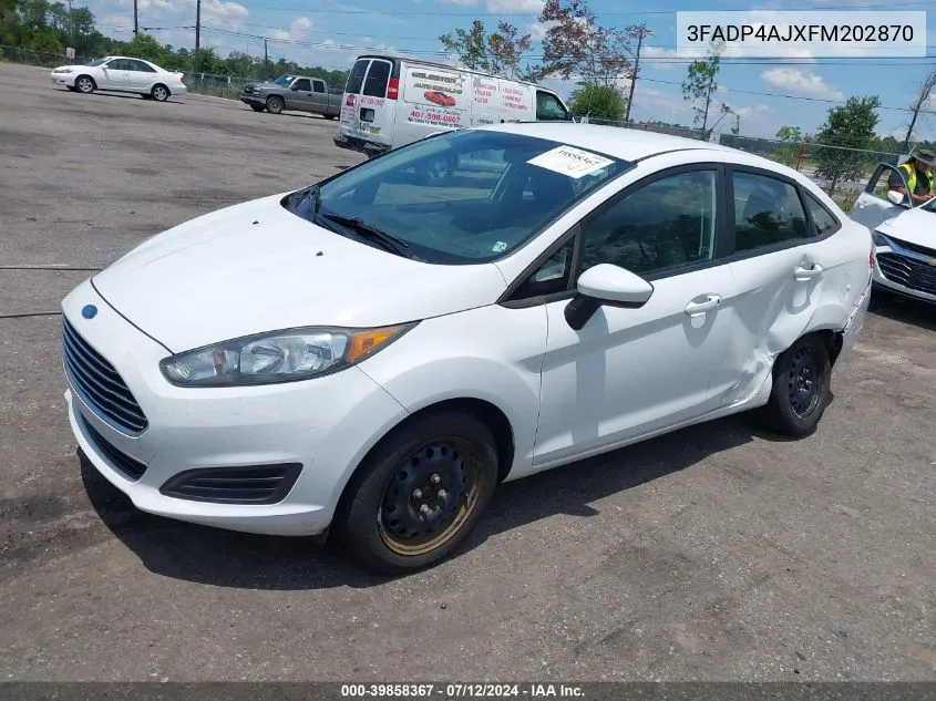 2015 Ford Fiesta S VIN: 3FADP4AJXFM202870 Lot: 39858367