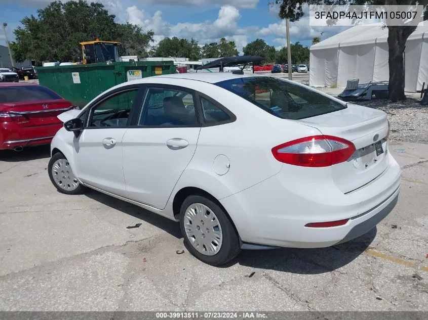 2015 Ford Fiesta S VIN: 3FADP4AJ1FM105007 Lot: 39913511