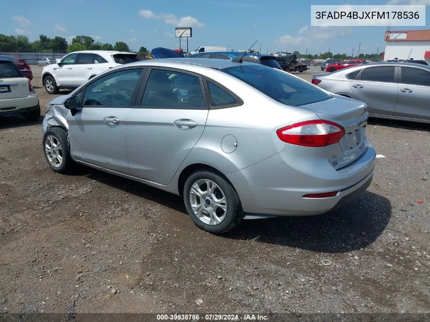 2015 Ford Fiesta Se VIN: 3FADP4BJXFM178536 Lot: 39938786