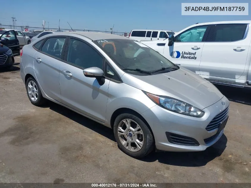 2015 Ford Fiesta Se VIN: 3FADP4BJ9FM187759 Lot: 40012176