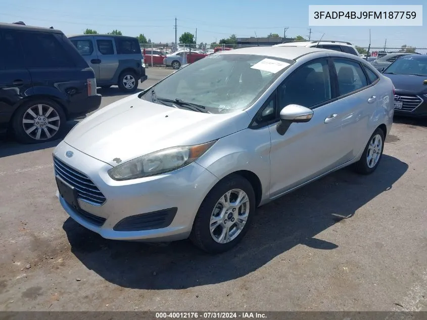 2015 Ford Fiesta Se VIN: 3FADP4BJ9FM187759 Lot: 40012176