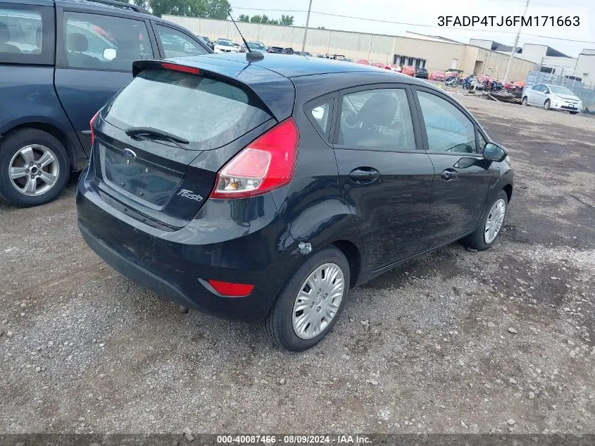 2015 Ford Fiesta S VIN: 3FADP4TJ6FM171663 Lot: 40087466