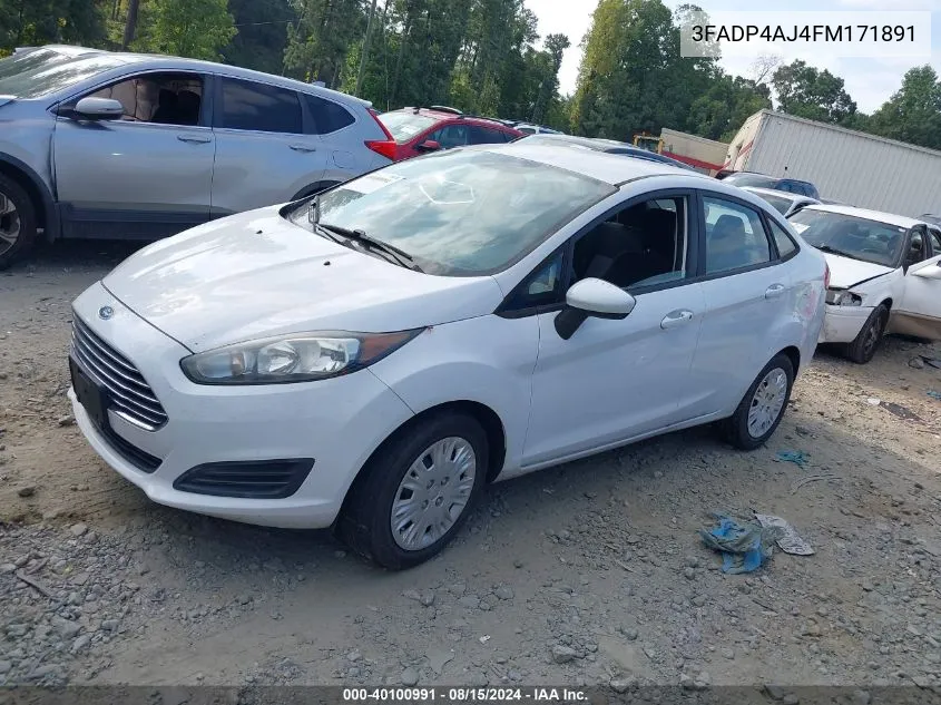 2015 Ford Fiesta S VIN: 3FADP4AJ4FM171891 Lot: 40100991