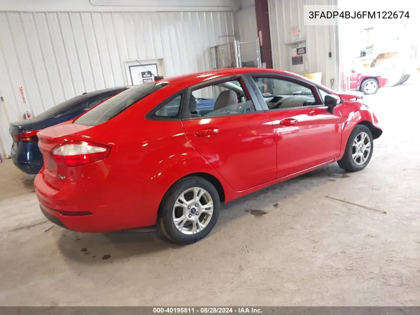 2015 Ford Fiesta Se VIN: 3FADP4BJ6FM122674 Lot: 40195811