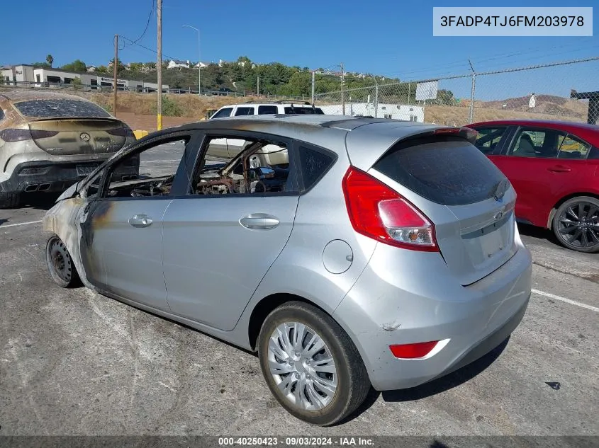 2015 Ford Fiesta S VIN: 3FADP4TJ6FM203978 Lot: 40250423