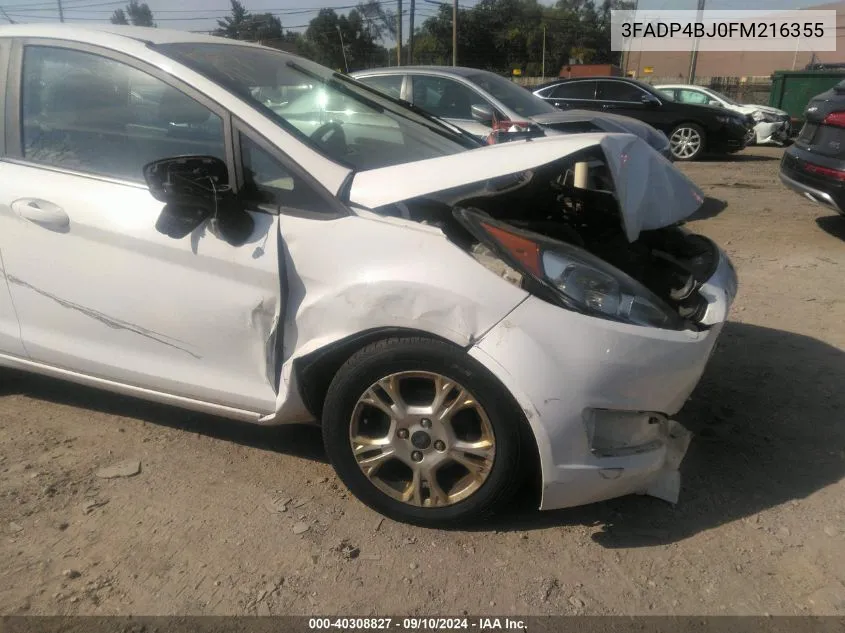 2015 Ford Fiesta Se VIN: 3FADP4BJ0FM216355 Lot: 40308827