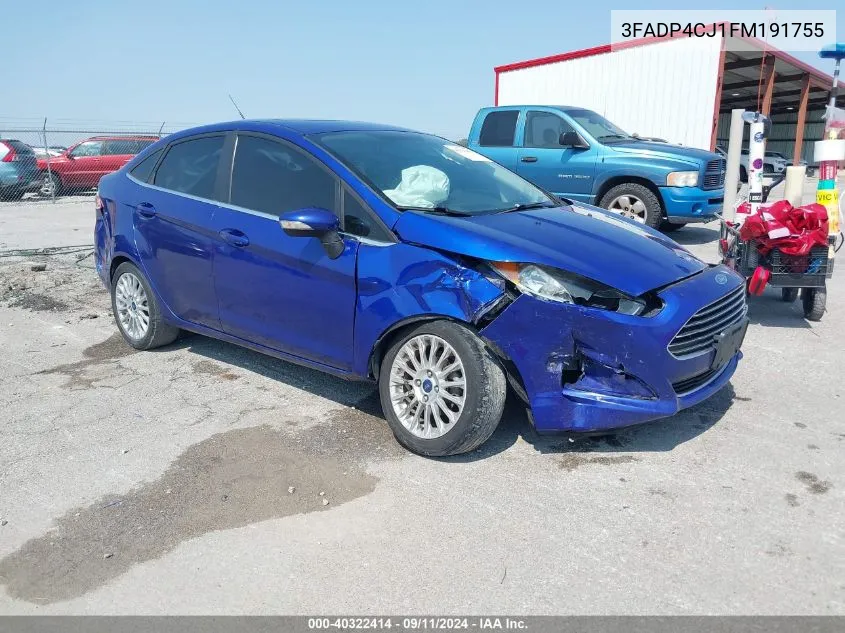 2015 Ford Fiesta Titanium VIN: 3FADP4CJ1FM191755 Lot: 40322414