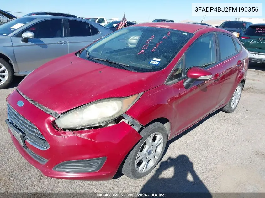 2015 Ford Fiesta Se VIN: 3FADP4BJ2FM190356 Lot: 40335985