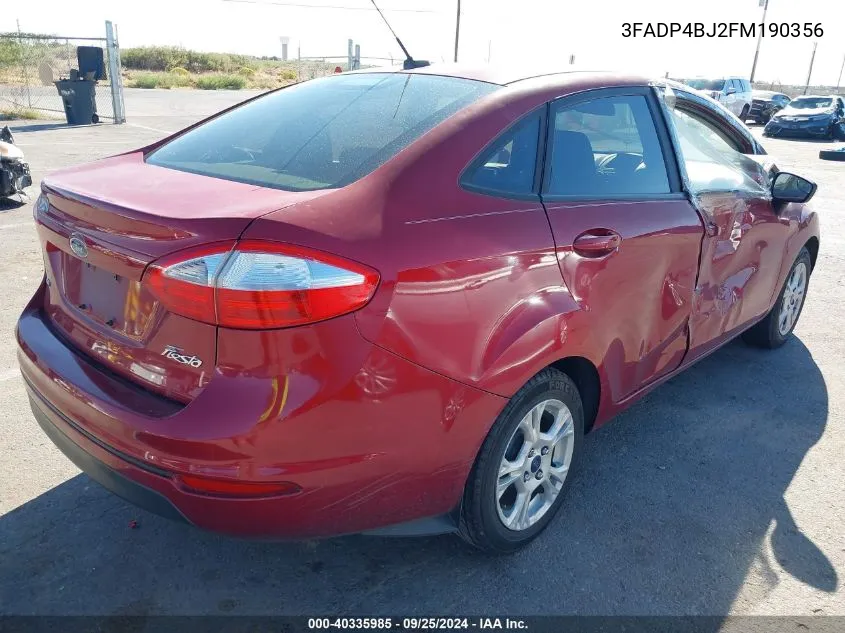 3FADP4BJ2FM190356 2015 Ford Fiesta Se