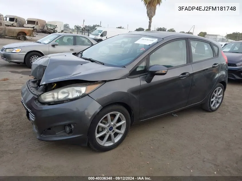 2015 Ford Fiesta Se VIN: 3FADP4EJ2FM181748 Lot: 40336348