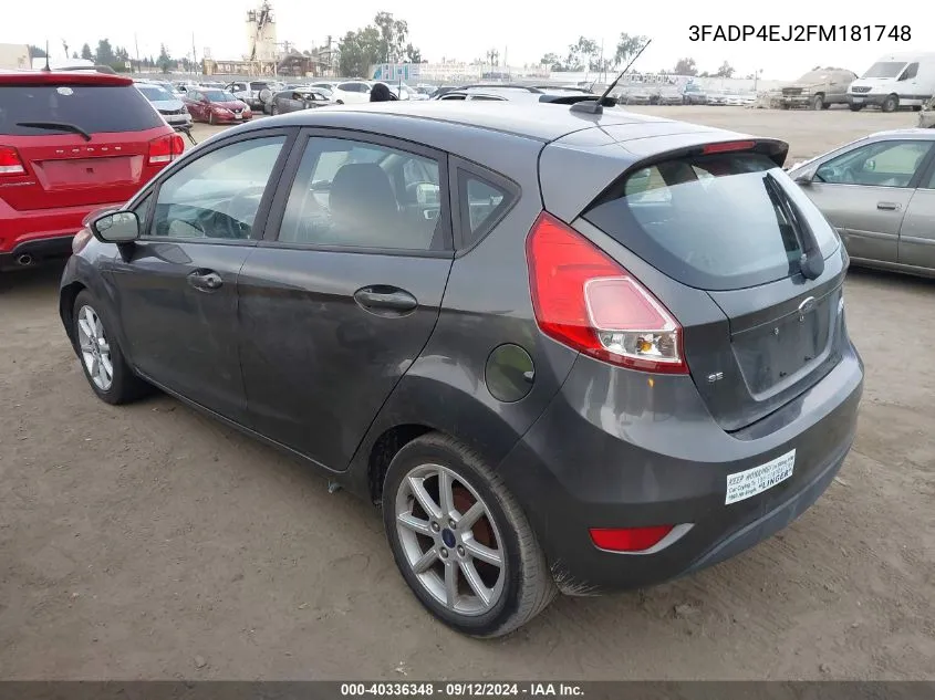 3FADP4EJ2FM181748 2015 Ford Fiesta Se