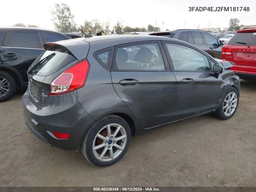 2015 Ford Fiesta Se VIN: 3FADP4EJ2FM181748 Lot: 40336348