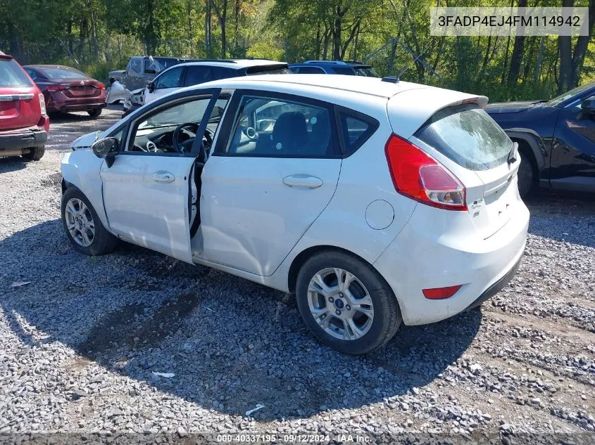 2015 Ford Fiesta Se VIN: 3FADP4EJ4FM114942 Lot: 40337195