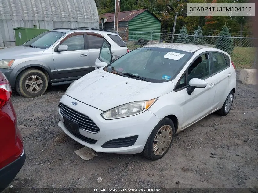 2015 Ford Fiesta S VIN: 3FADP4TJ3FM104342 Lot: 40351426