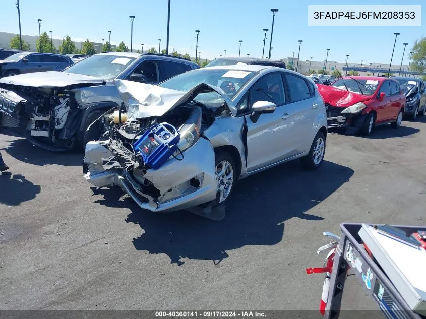 2015 Ford Fiesta Se VIN: 3FADP4EJ6FM208353 Lot: 40360141