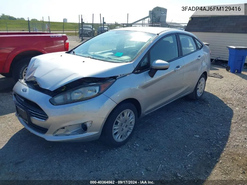 2015 Ford Fiesta S VIN: 3FADP4AJ6FM129416 Lot: 40364562