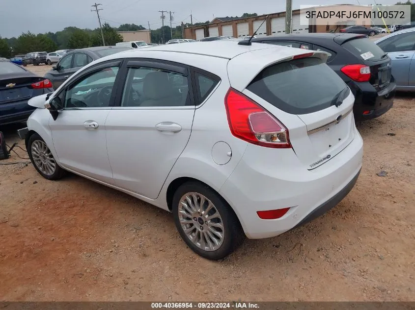 2015 Ford Fiesta Titanium VIN: 3FADP4FJ6FM100572 Lot: 40366954