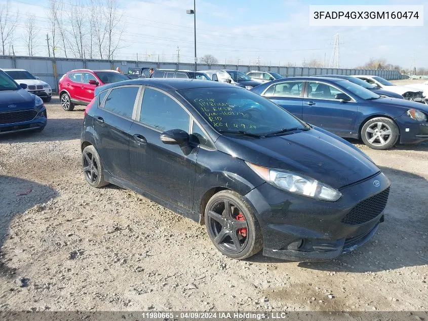 2016 Ford Fiesta St VIN: 3FADP4GX3GM160474 Lot: 11980665